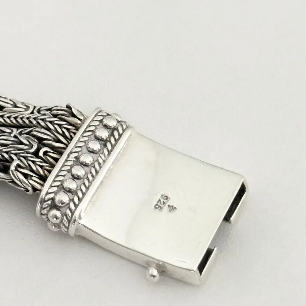 Vintage Silpada 925 Sterling Silver Chunky Five Strand Rows Byzantine Bracelet